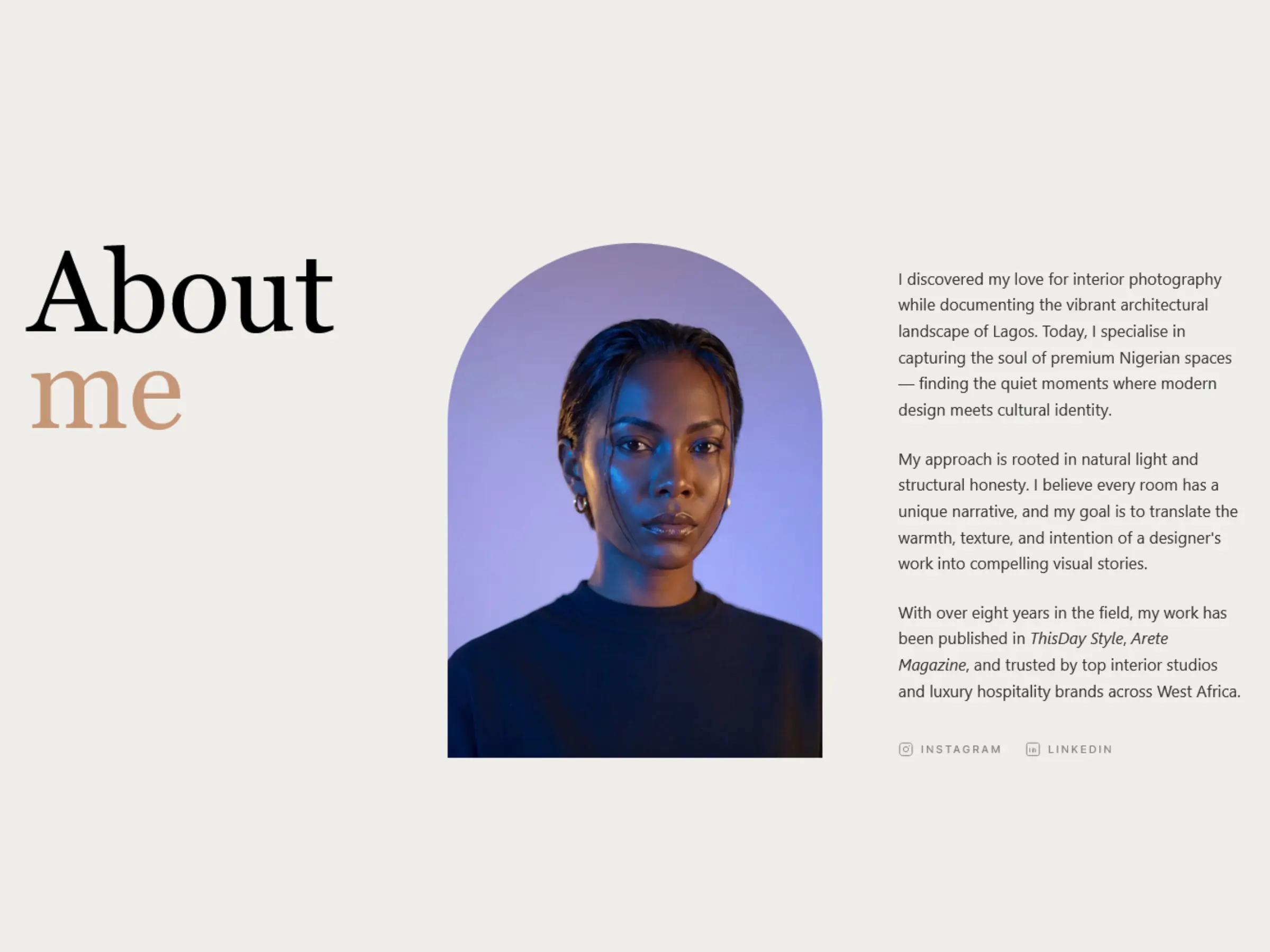 Amaka Okafor About Section