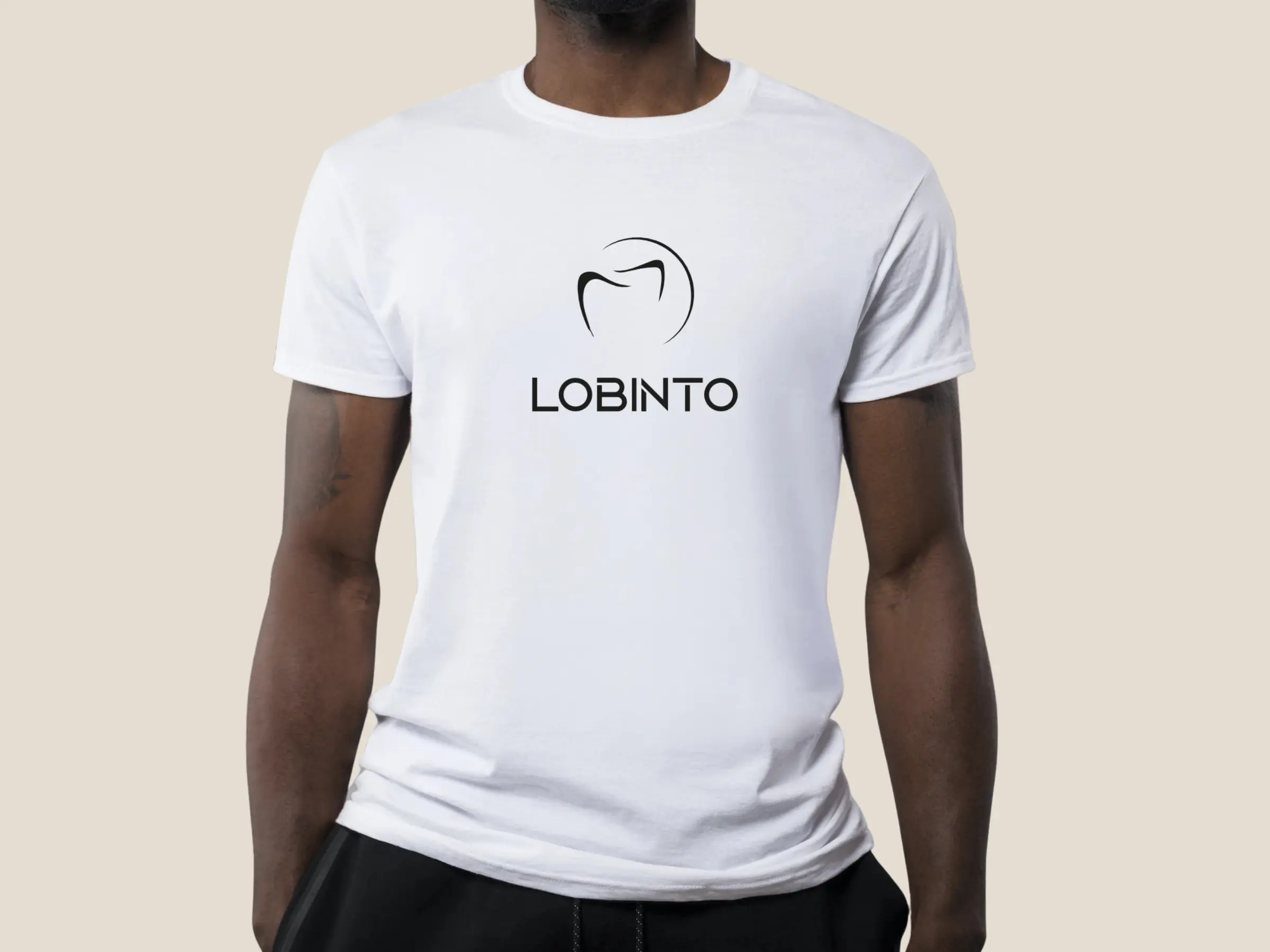 Lobinto tshirt mockup with a model